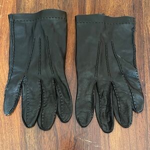 Men's Labonia Black Leather Silk Lined Driving Gloves